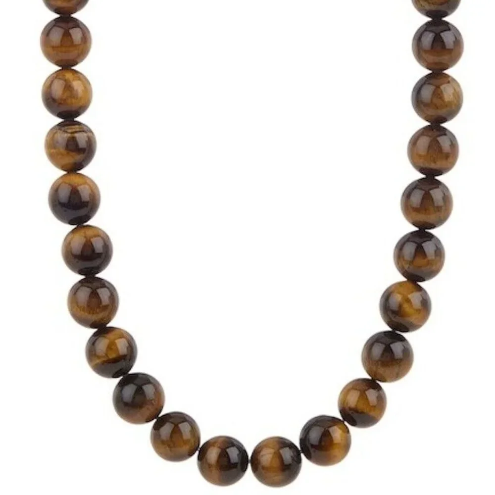Blackjack Tiger Eye Beaded Necklace and Bracelet 2 Piece Set